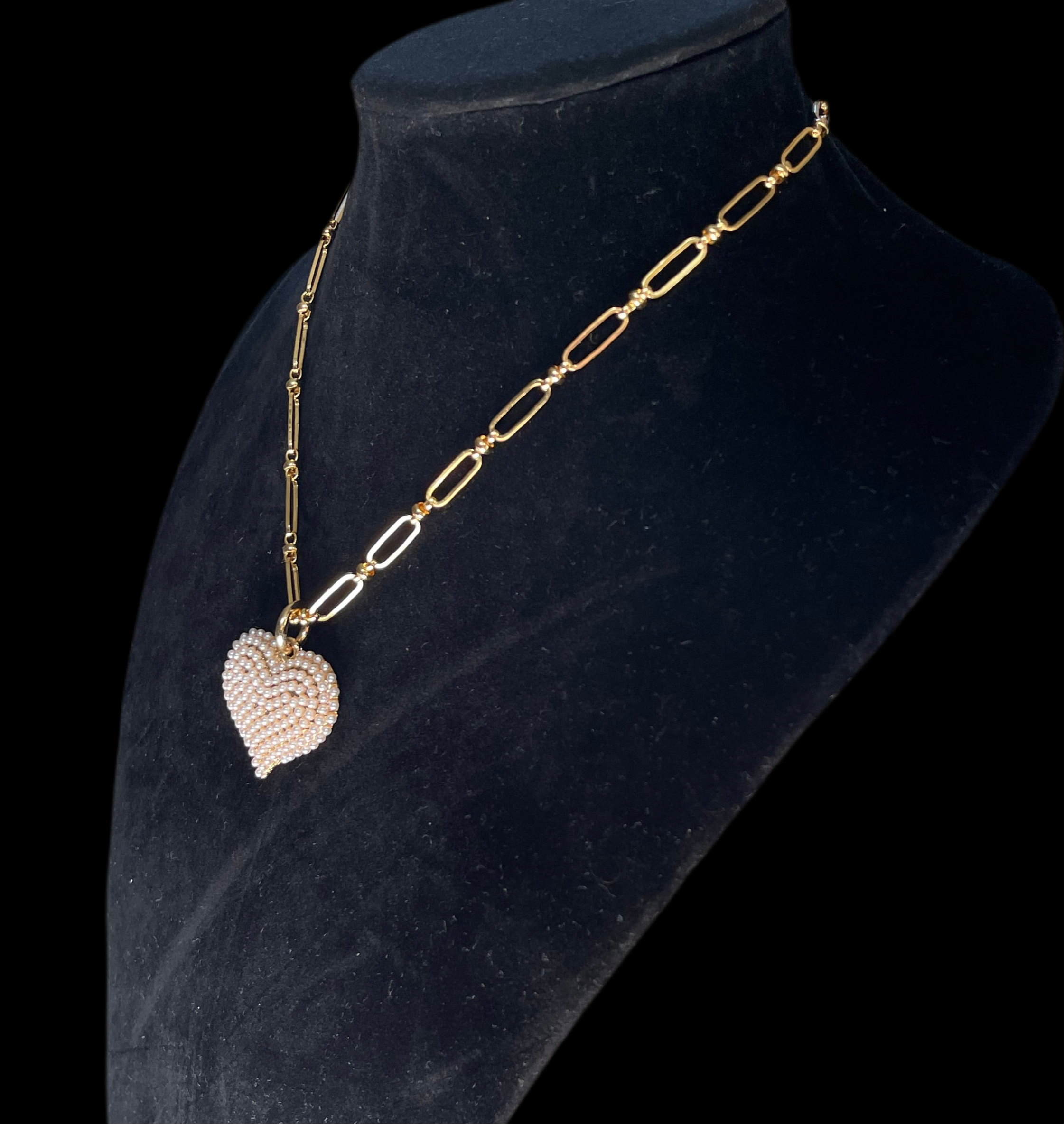 Big Pearly Heart Necklace