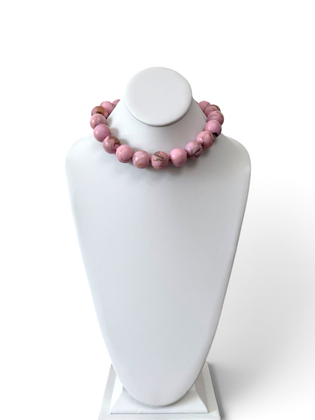 Rosehaven Necklace: Resin gemstone-like beads w gold accents