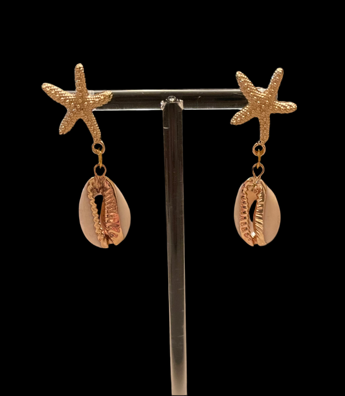 Starfish Cowrie Shell Earrings