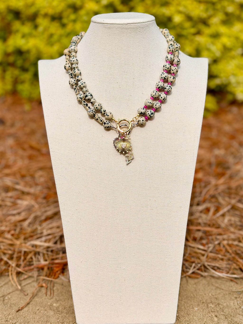 Spotted Mama Necklace: Dalmatian Jasper natural stone