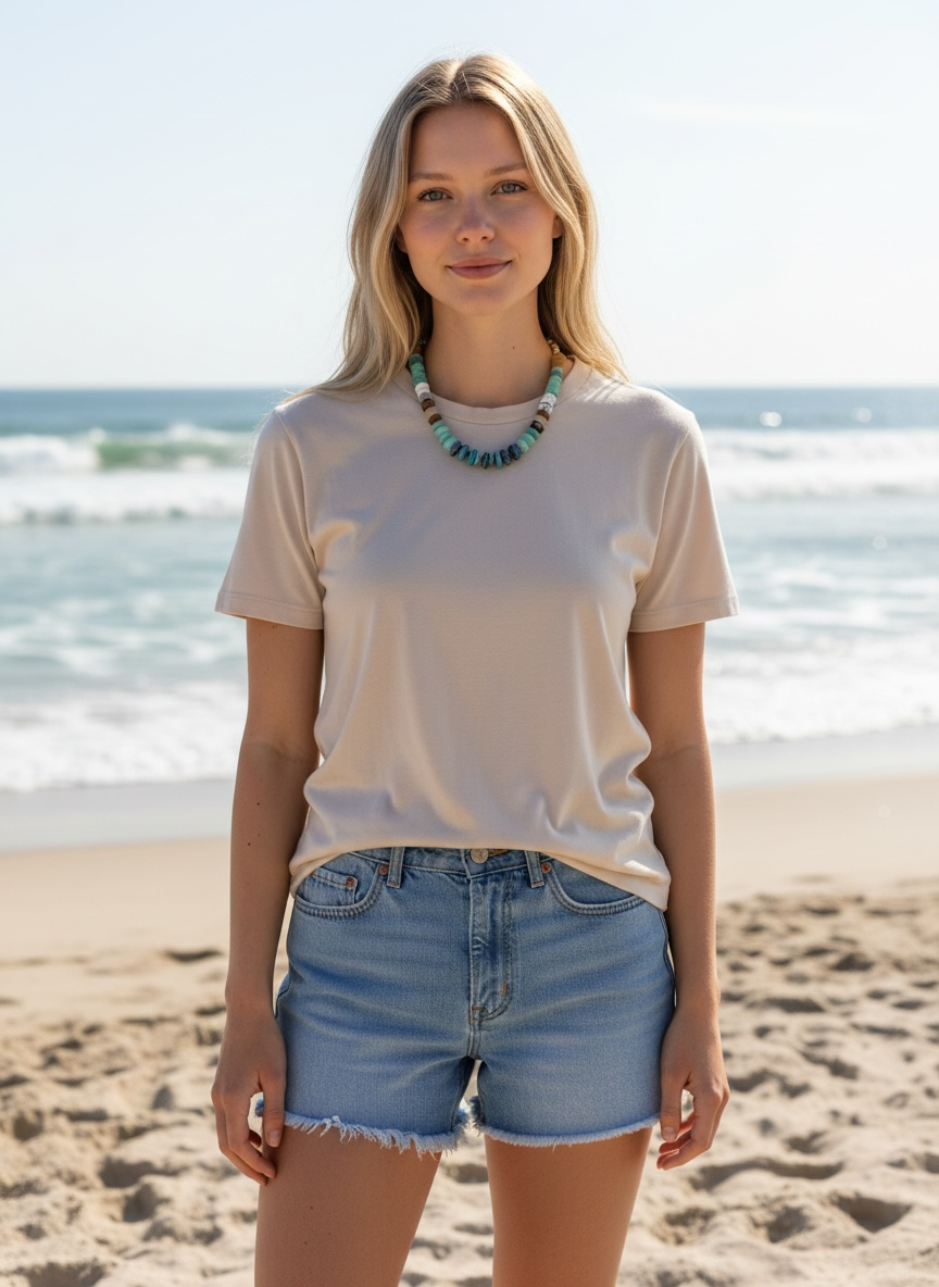 The Coastal Strand: Gradient resin beads Gold lobster clasp
