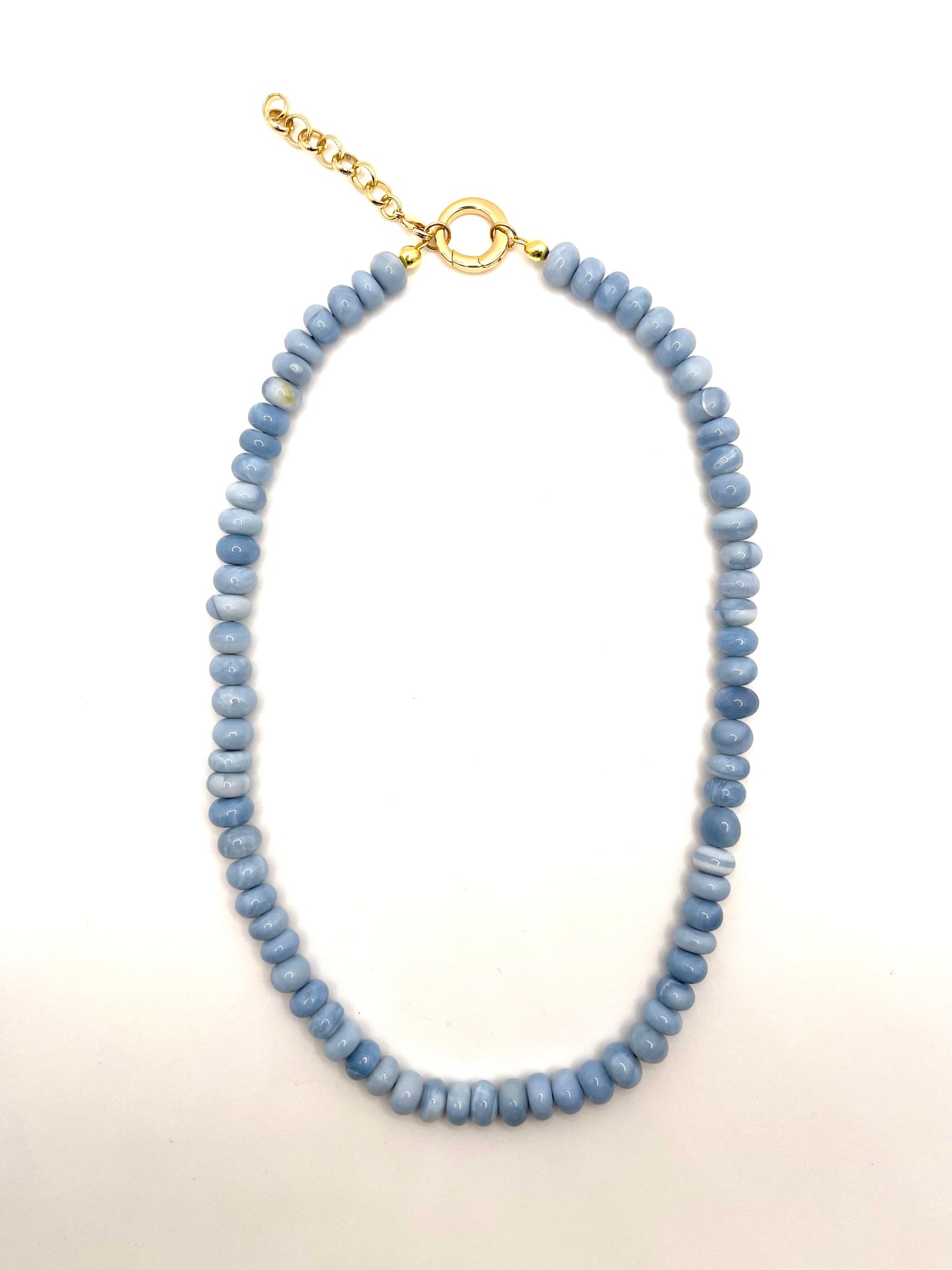 Medium Wash Denim Opal Necklace