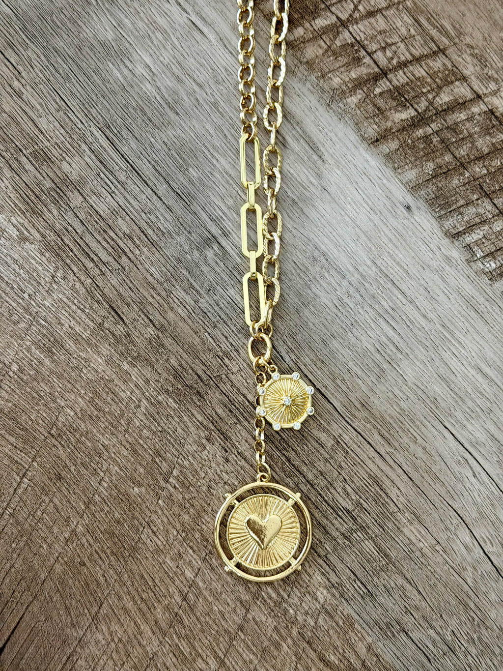 The Beloved Necklace: varying chains come together with two unique pendants