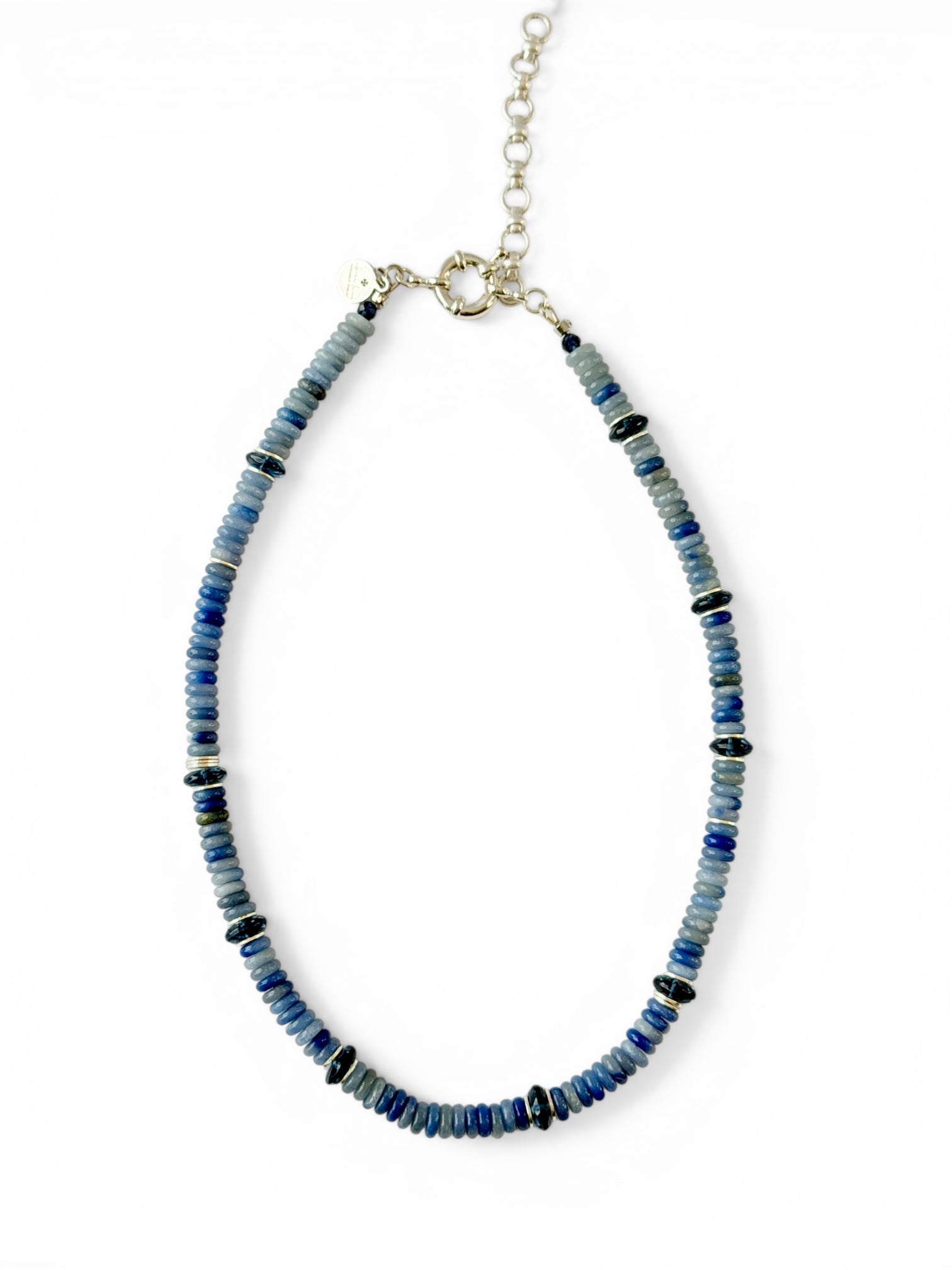 Blue Horizon Necklace: Blue Aventurine and London Blue Topaz accented with gold or silver