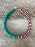 Freshly Picked Necklace: Ashanti glass, wood and Jade with a gold pavé clasp