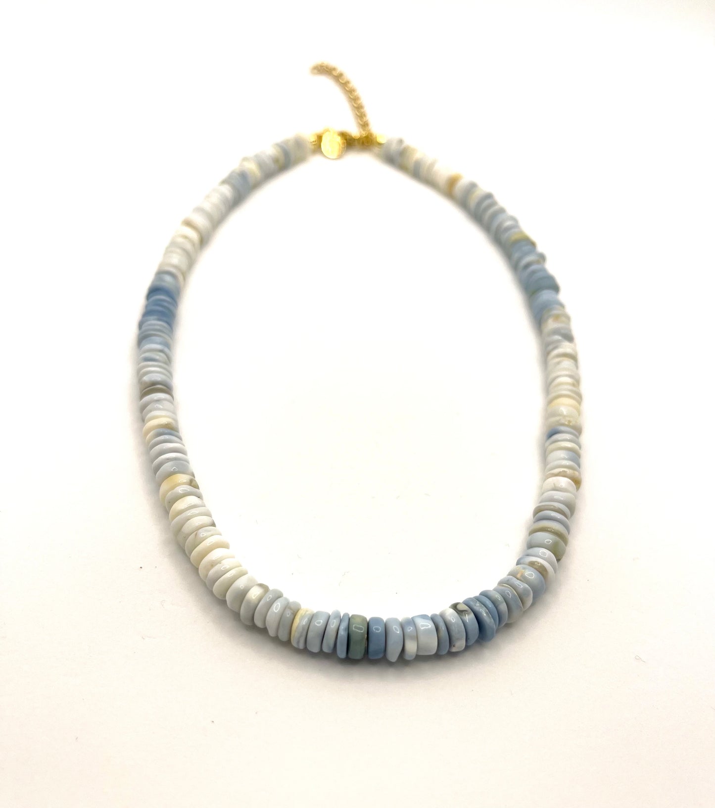 Light Wash Denim Opal Necklace