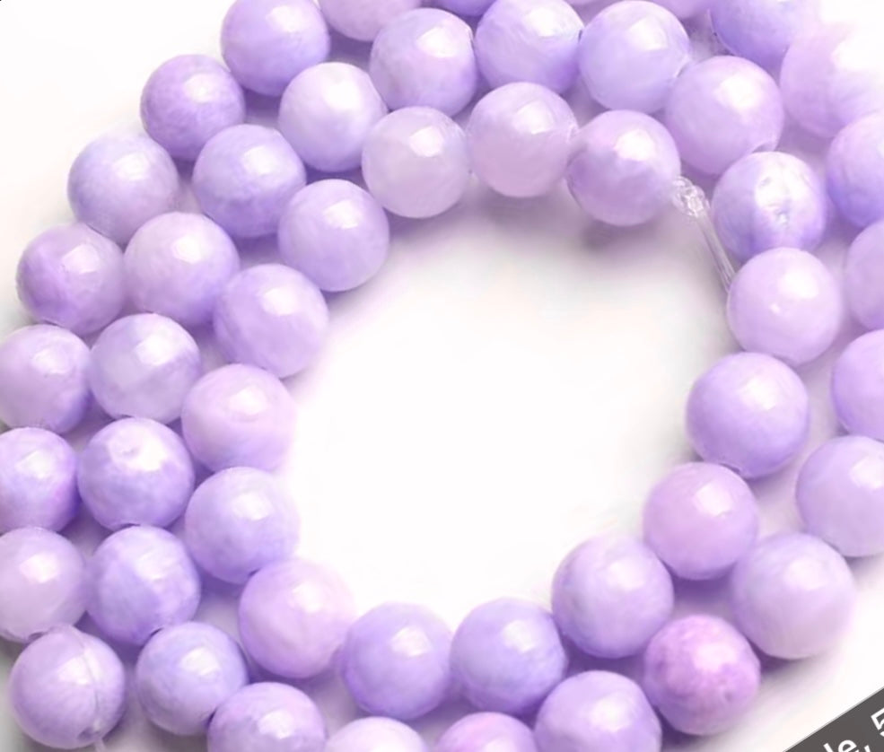 Violet Vibes Bracelet: Purple Jade Gemstone 10mm Beads