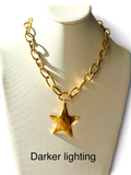 Lucky Star Necklace: Antiqued 24k gold chain and star pendant