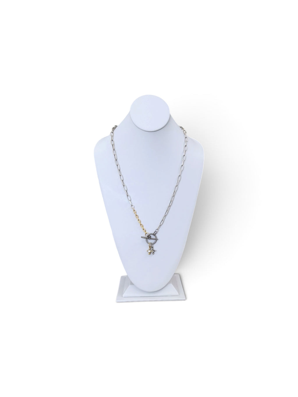 Common Ground Necklace: Silver & Gold chain and charms OOAK