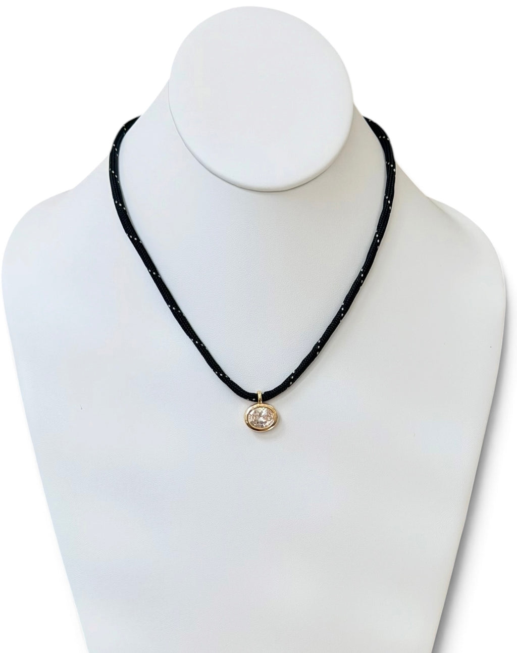 The Luxe Cord Necklace: Various Paracords with a faceted gemstone like pendant