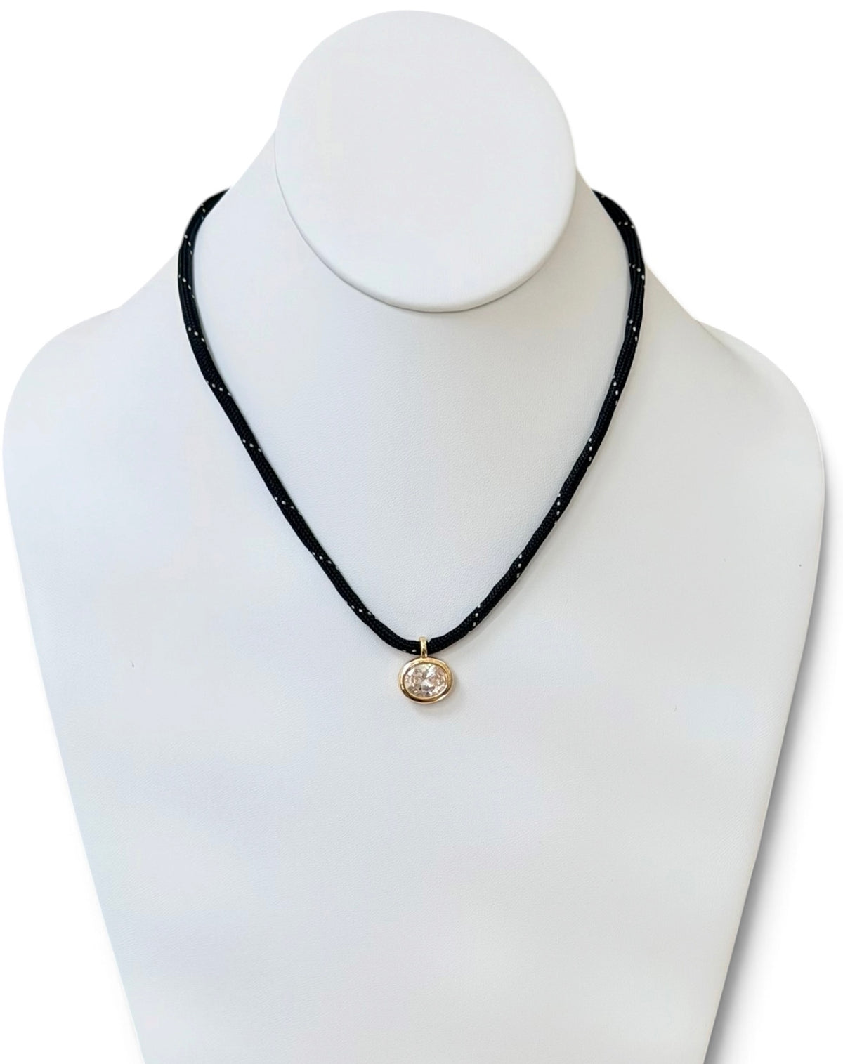 The Luxe Cord Necklace: Various Paracords with a faceted gemstone like pendant