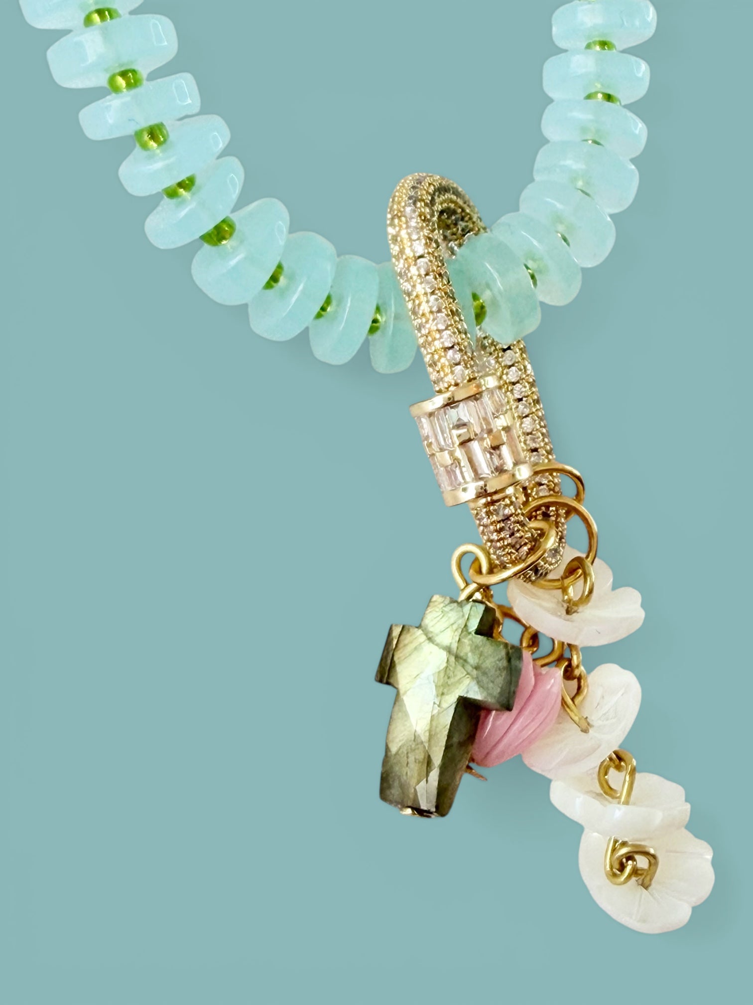 Aquamarine Essence Necklace: Choice of Gold or Silver