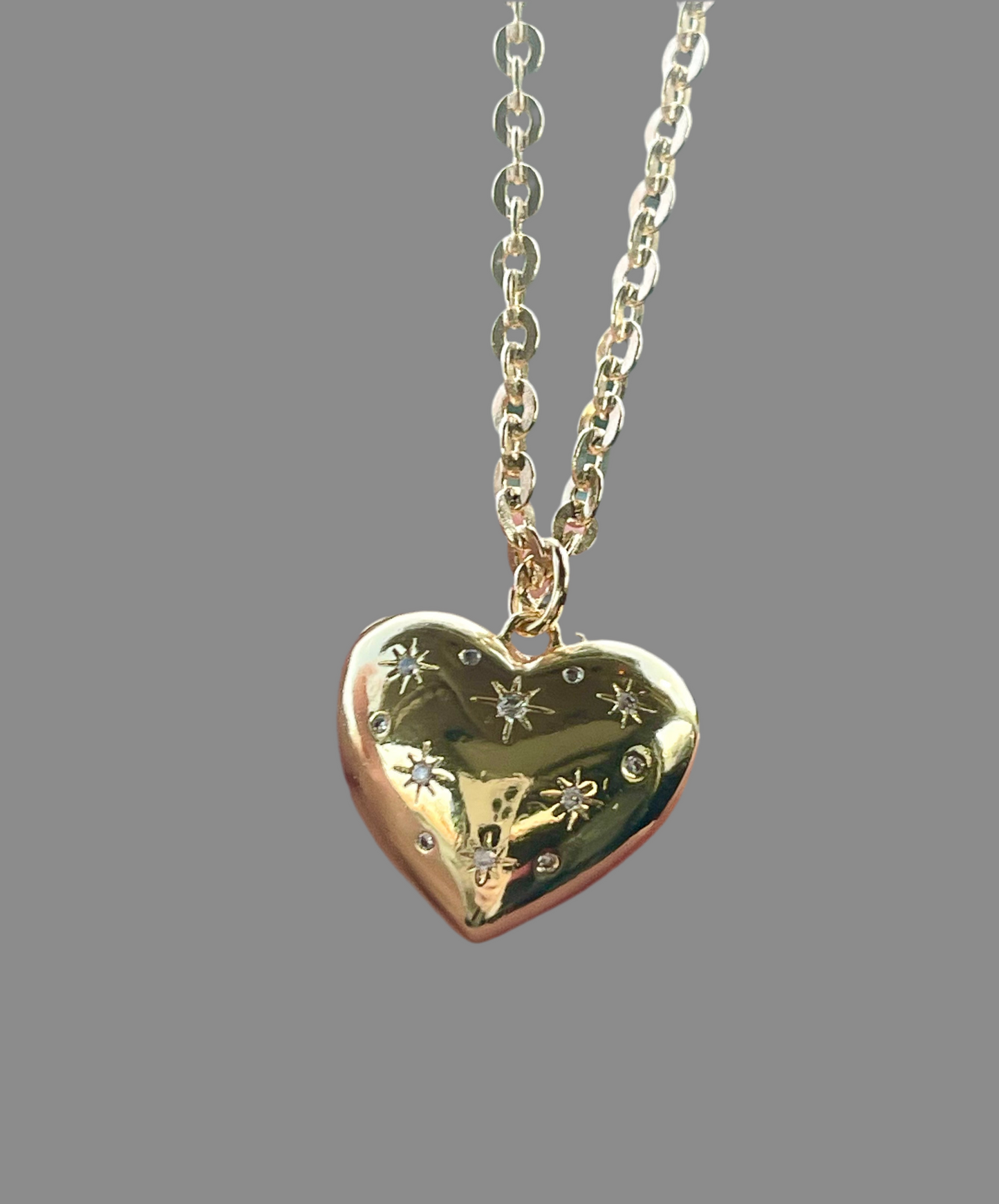 Follow Your Heart Necklace: Gold Filled Chain, Clasp & Charm