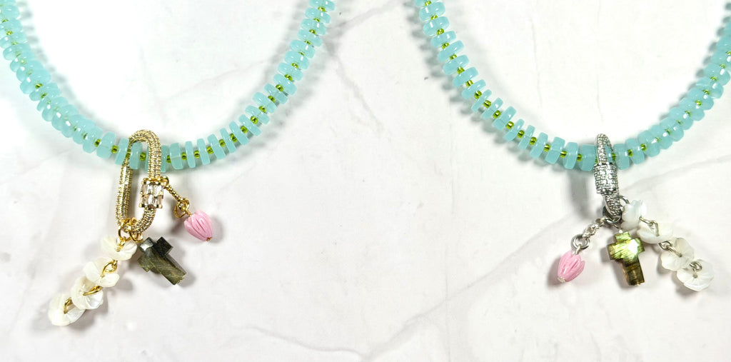 Aquamarine Essence Necklace: Choice of Gold or Silver