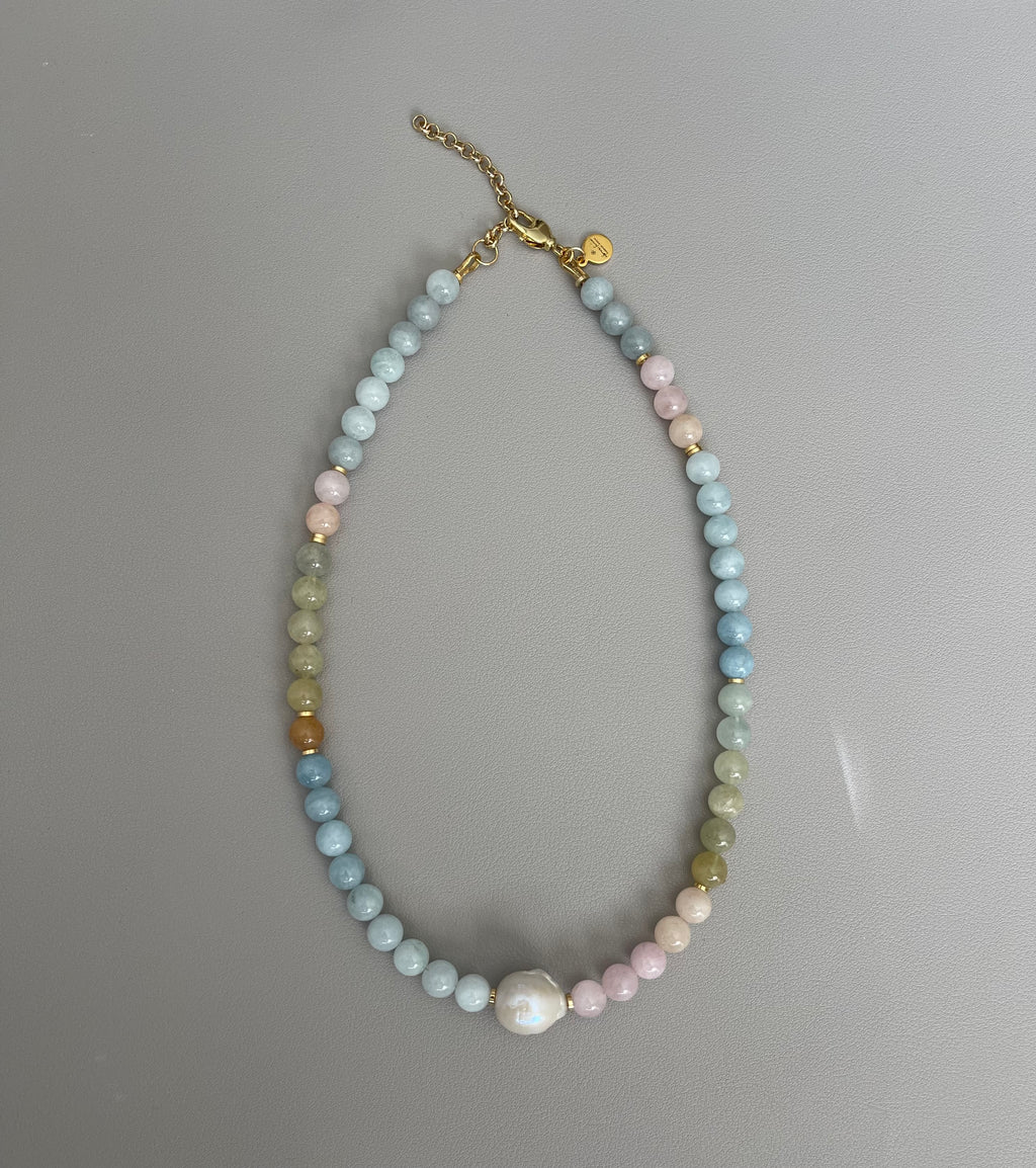 Magical Morganite Bubble Bead Necklace