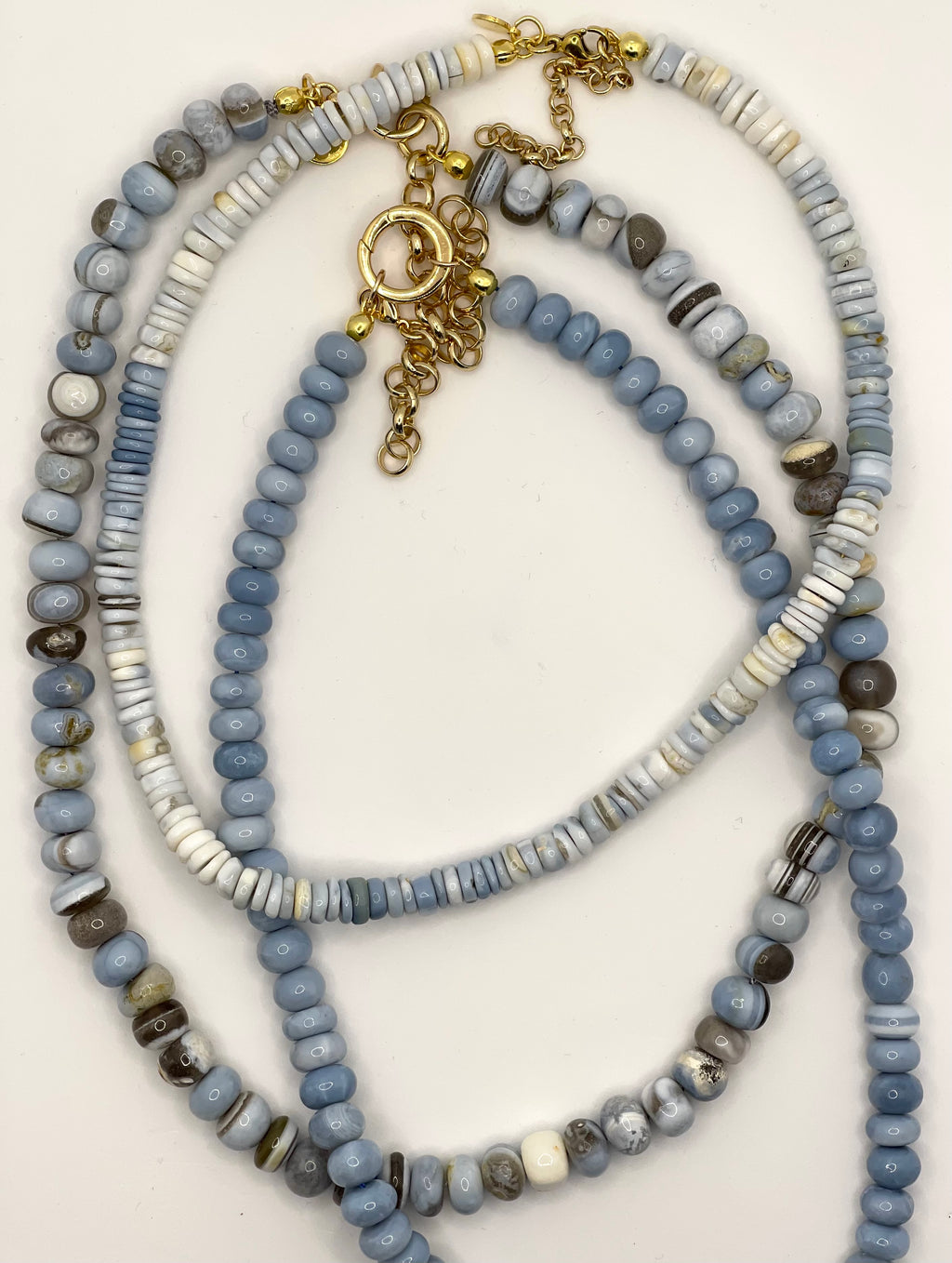 Light Wash Denim Opal Necklace