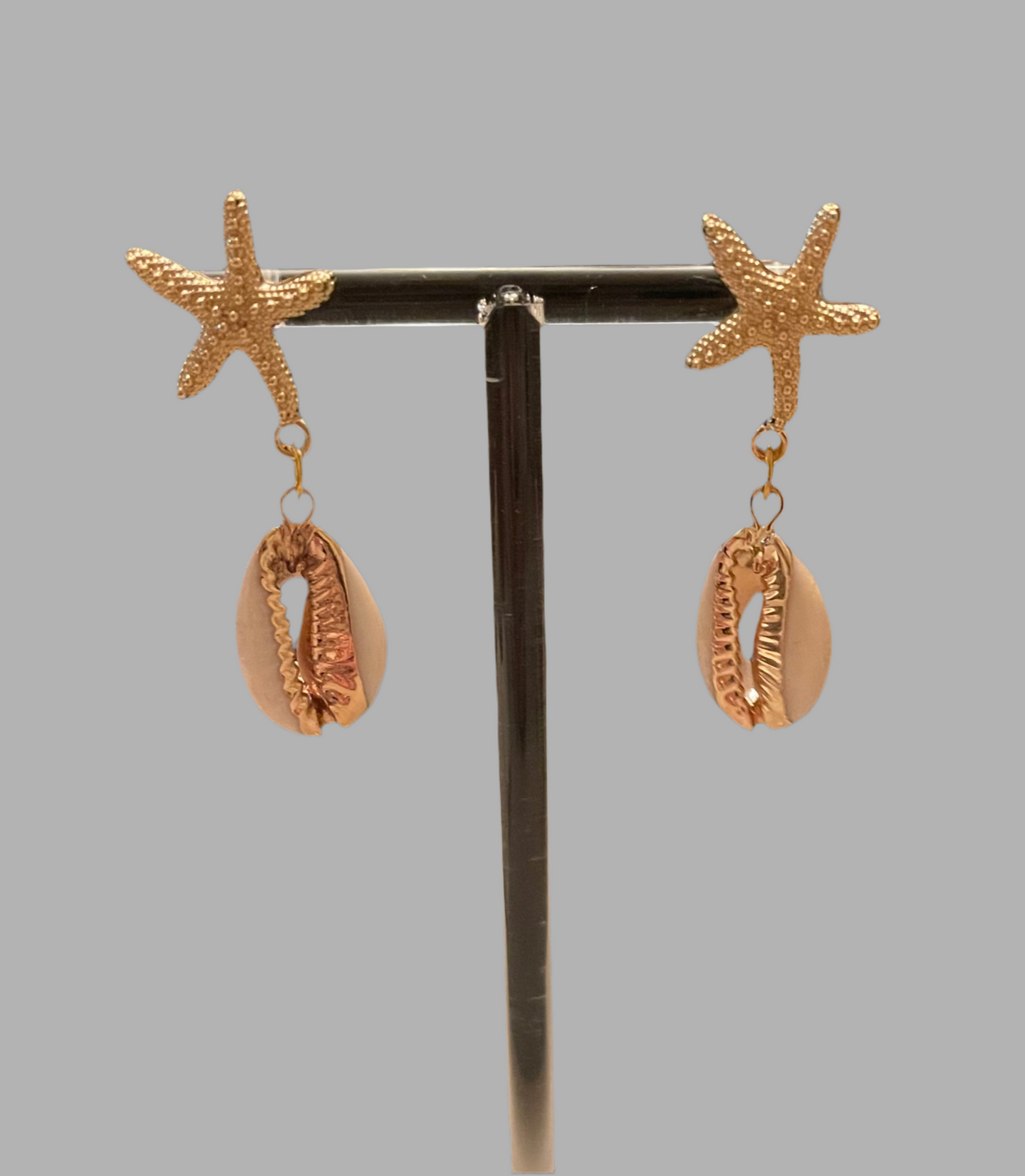 Starfish Cowrie Shell Earrings