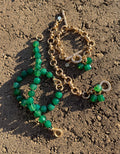 Green Onyx Hand-knotted Bracelet: Matte Gold Clasp