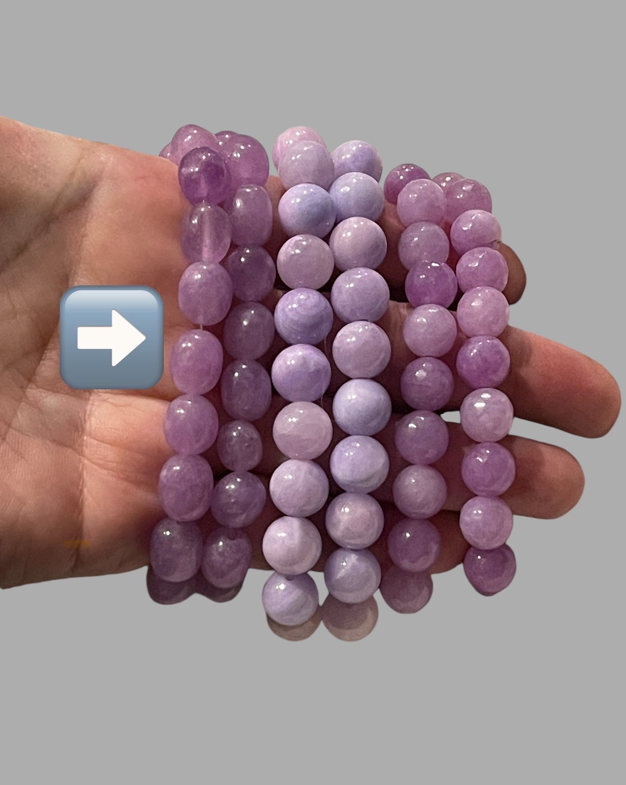 Lavender Skies Bracelet: Natural Gemstone Amethyst 8x12mm Beads Stretch Bracelet 7.5-8”