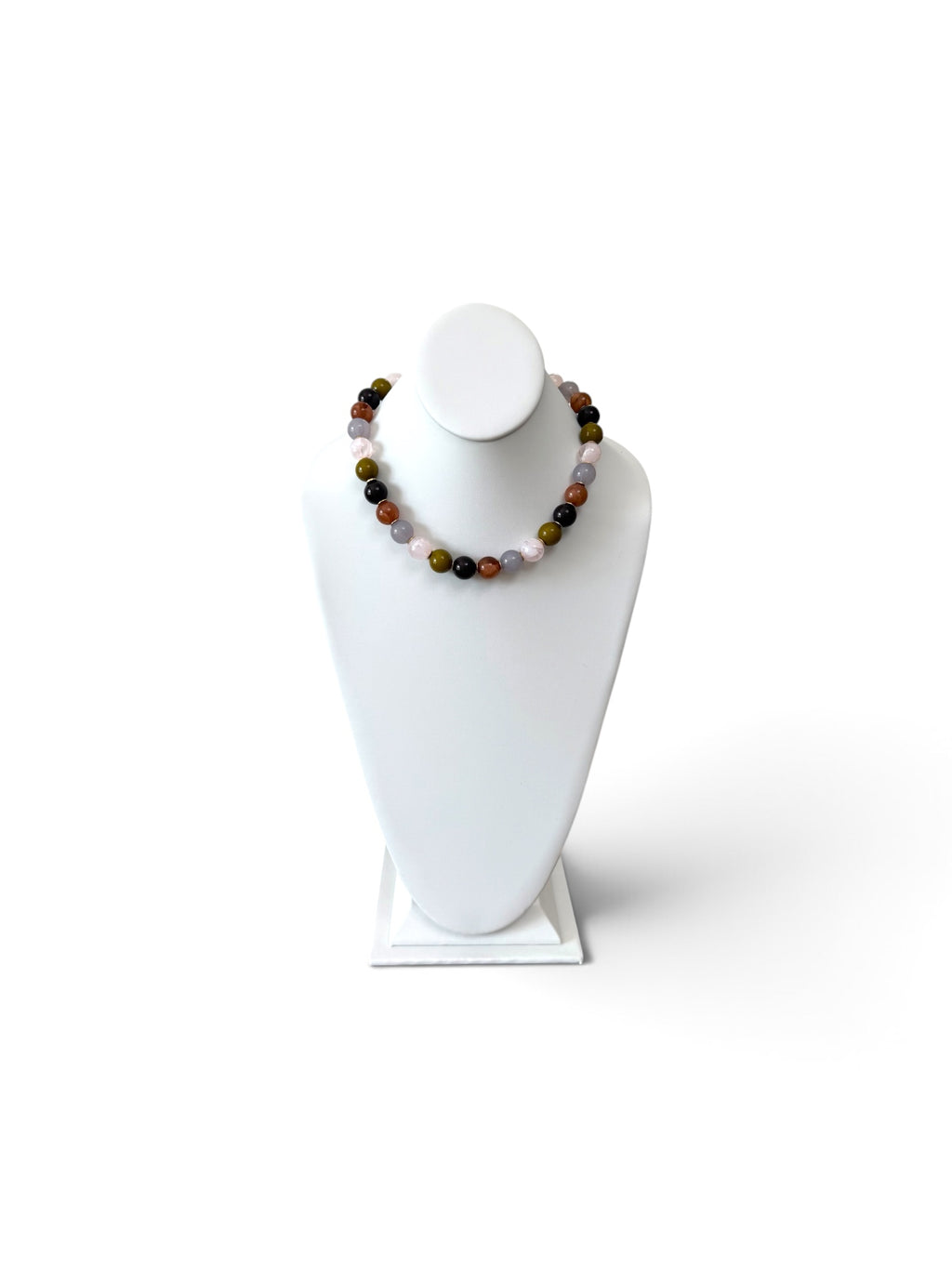 Stone & Moss Necklace: Resin beads and gold accents