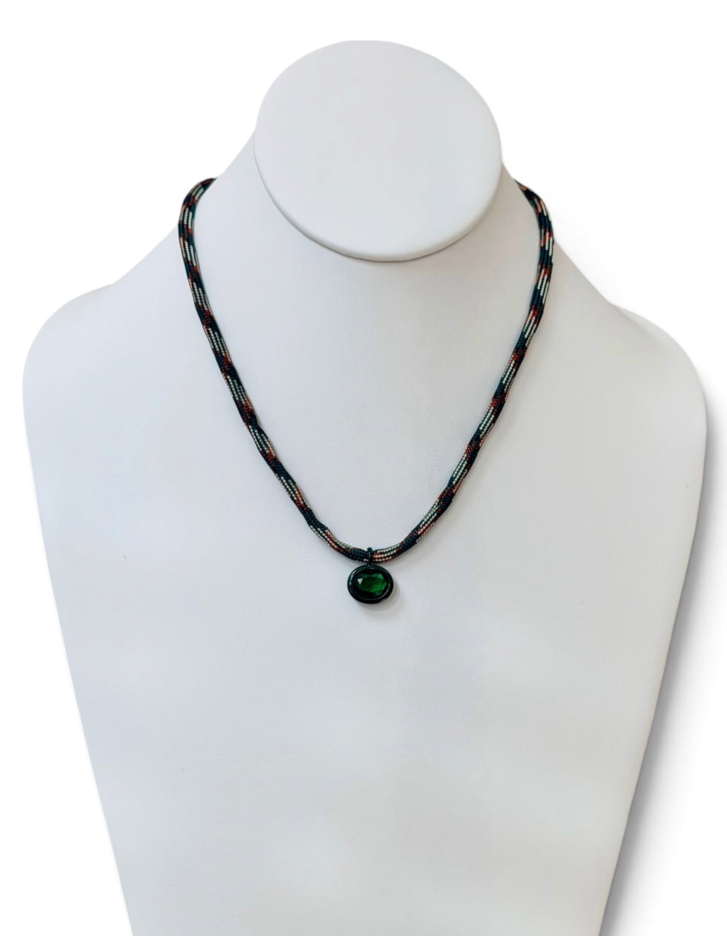The Luxe Cord Necklace: Various Paracords with a faceted gemstone like pendant