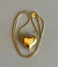 Puffed Heart Necklace: Gold Chain with a high shine puffy heart Tarnish resistant high quality gold plating