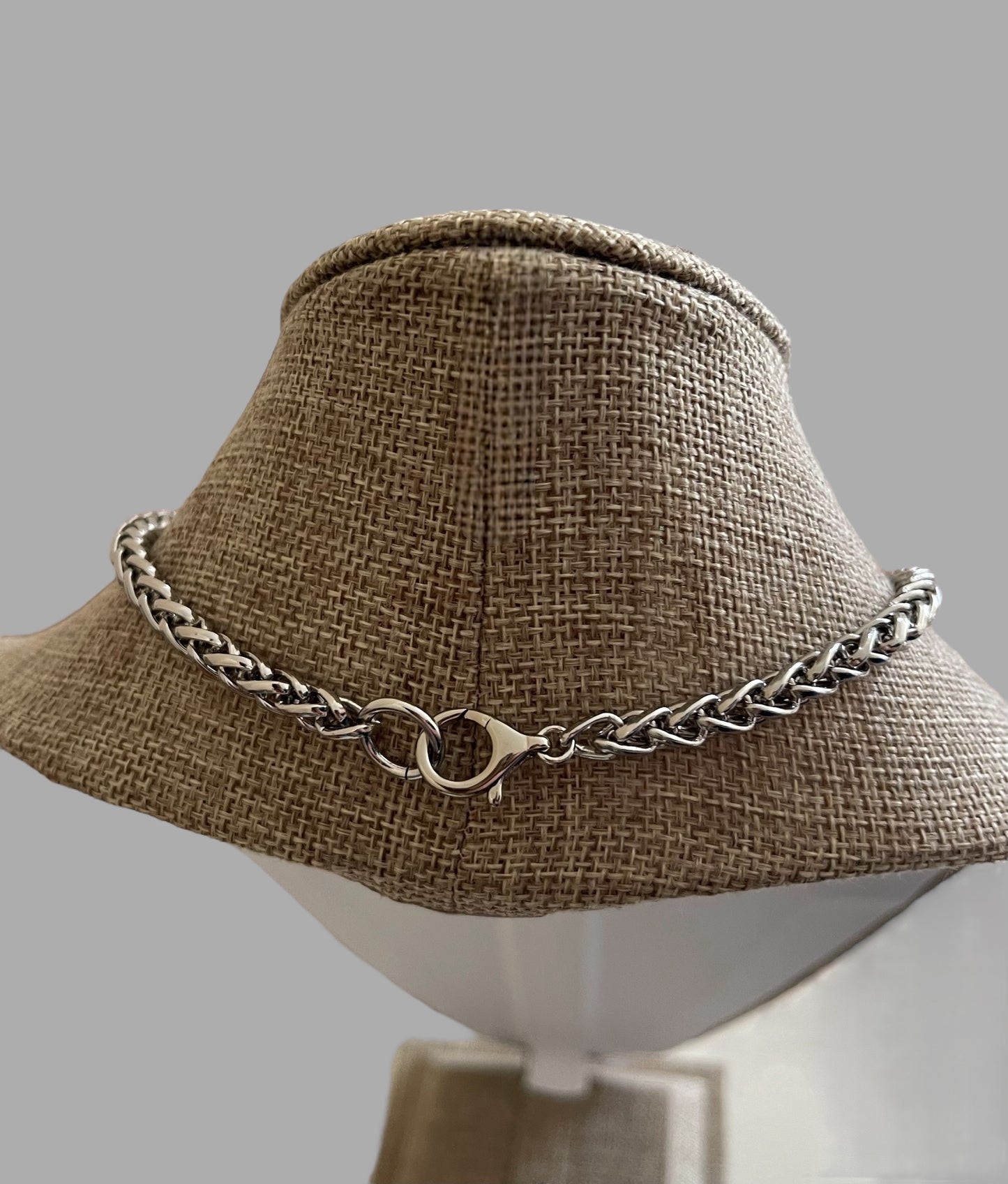 Le Monde Necklace: Rhodium Silver Wheat Chain with Silver & Gold French Replica Coin Pendant