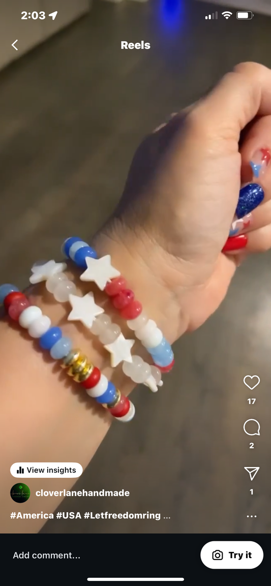 Custom Order Brigette 4th of July bracelets