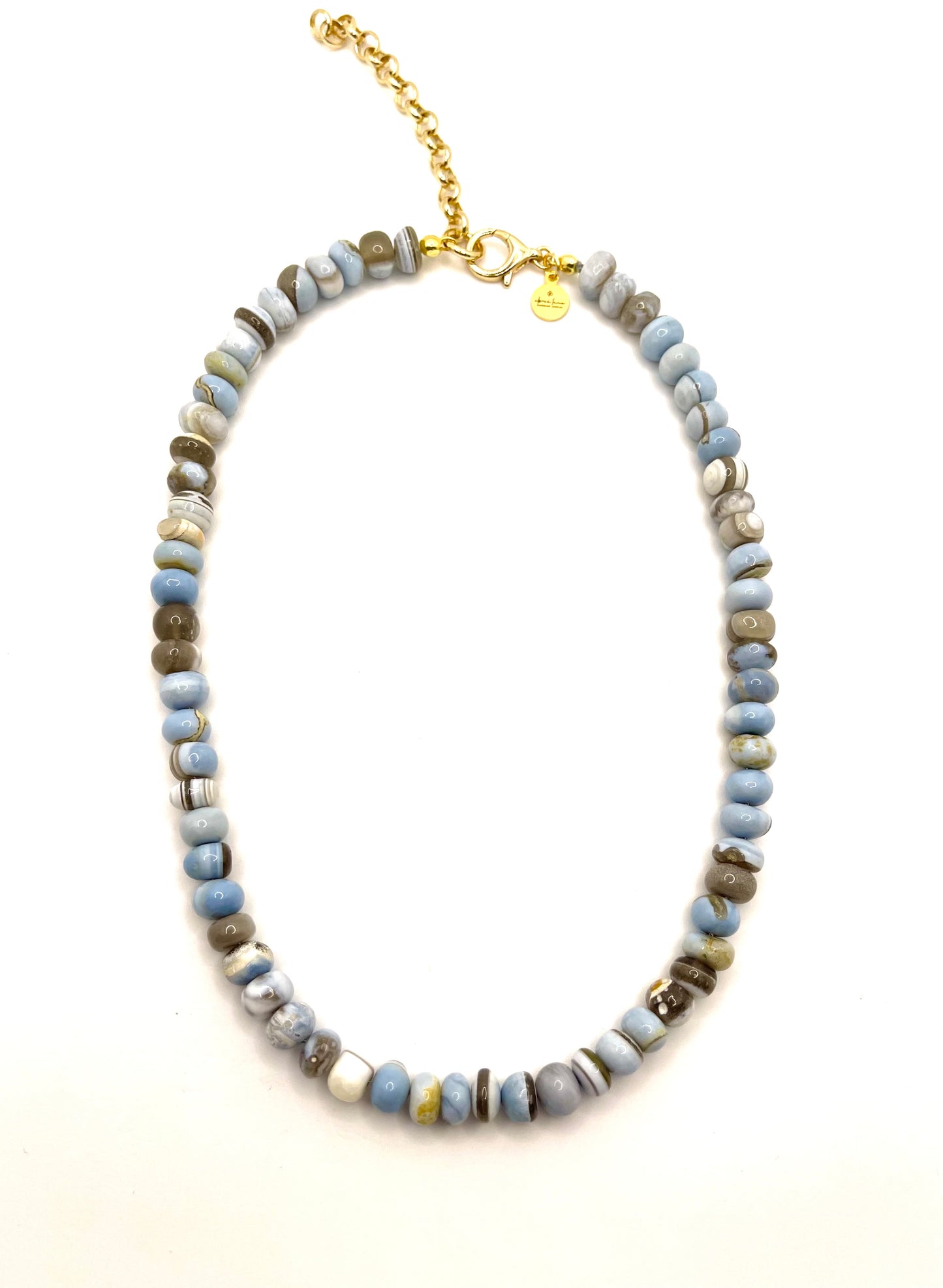 Darker Wash Denim Opal Necklace