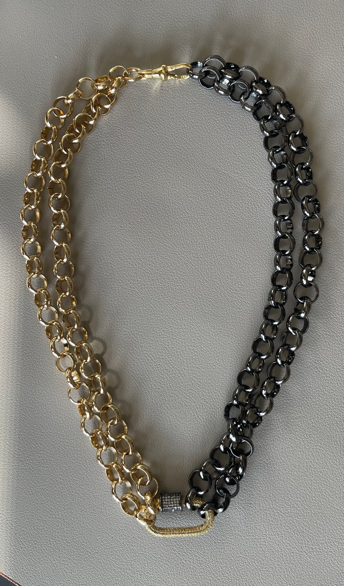 Gunmetal & Gold Necklace