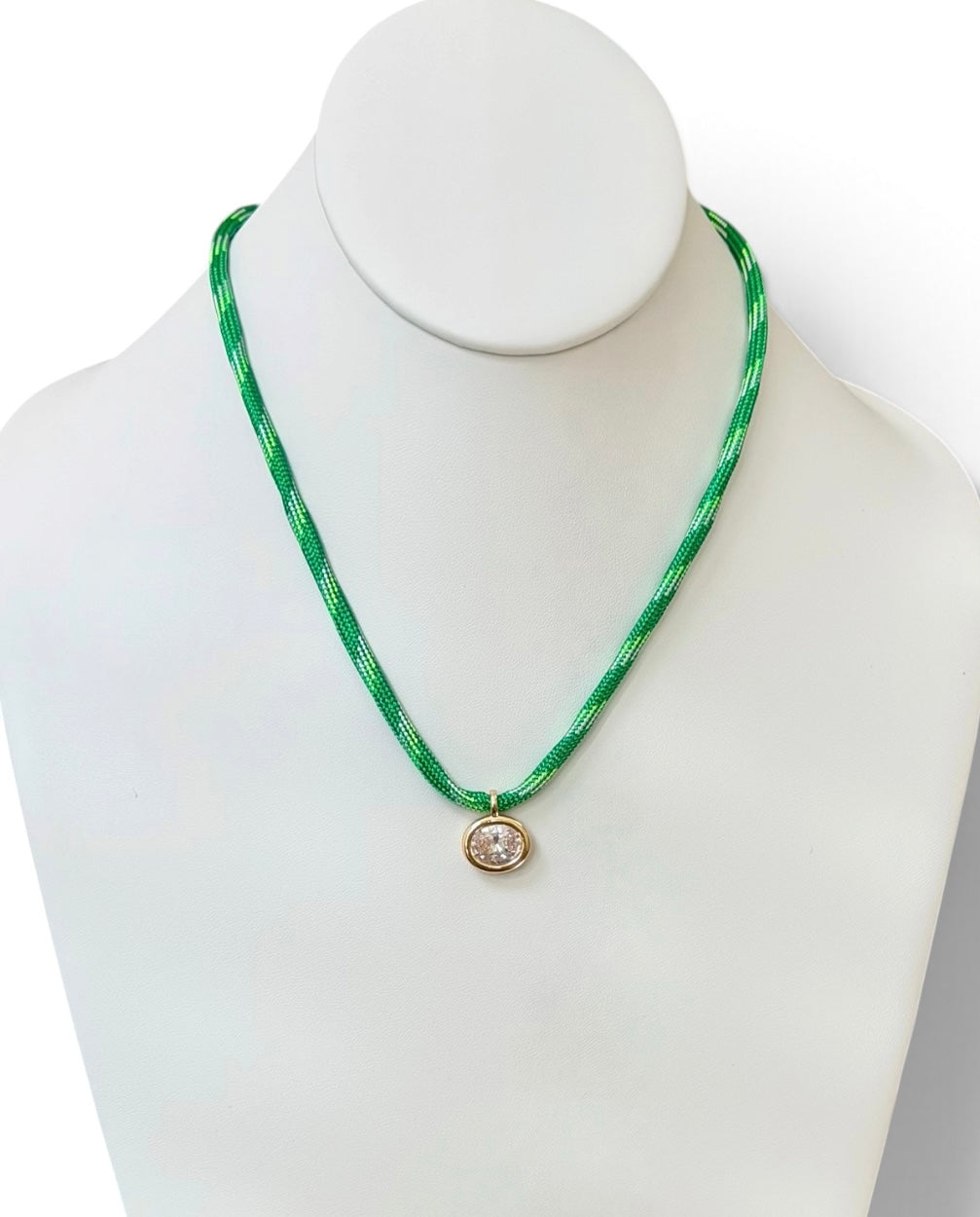 The Luxe Cord Necklace: Various Paracords with a faceted gemstone like pendant