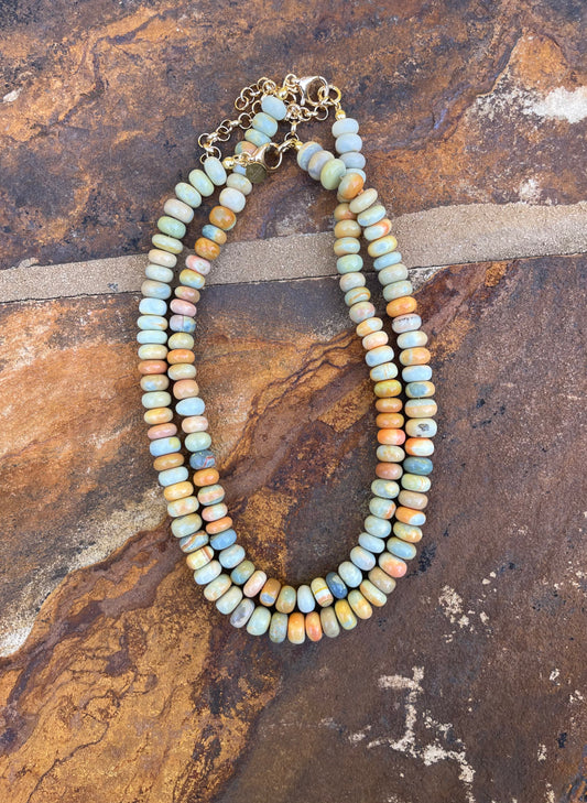 Harvest Moon Opal Necklace in 2 Options: Large Beads or Smaller Beads