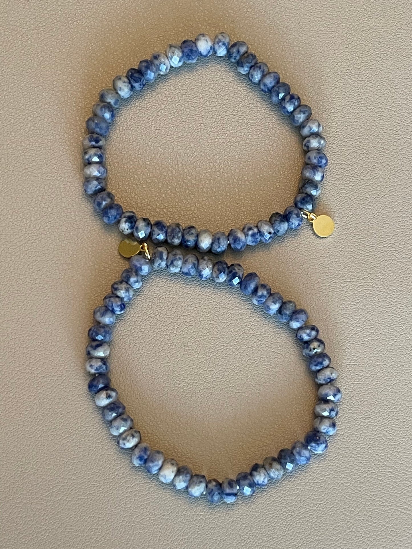 Sodalite Sparkle Stretch Bracelet: Natural Sodalite Stone Faceted for Sparkle