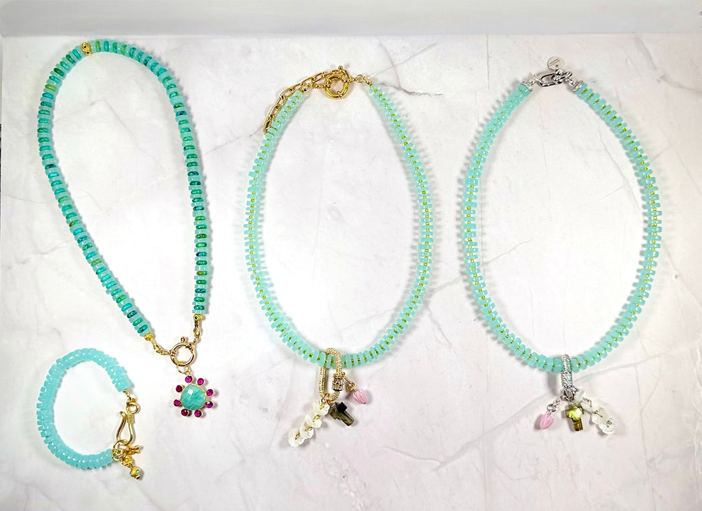 Aquamarine Essence Necklace: Choice of Gold or Silver