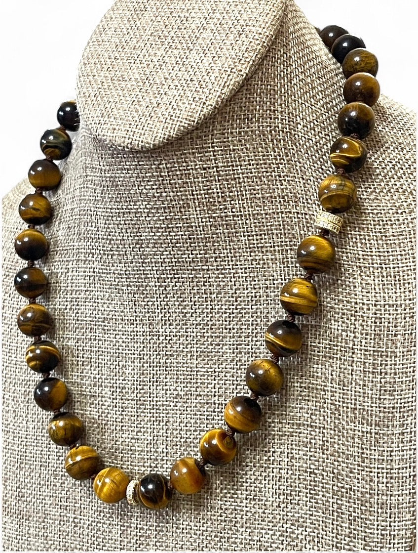 The Goldie✨ Highest Quality Tiger Eye Handknotted Necklace OOAK