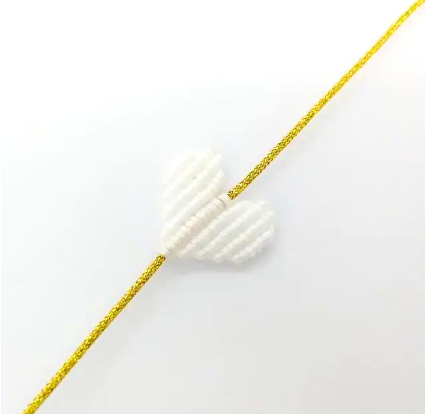 Dainty Color Pop Heart Bracelets: Woven Heart on Gold Cord Adjustable Slide Back Bracelets