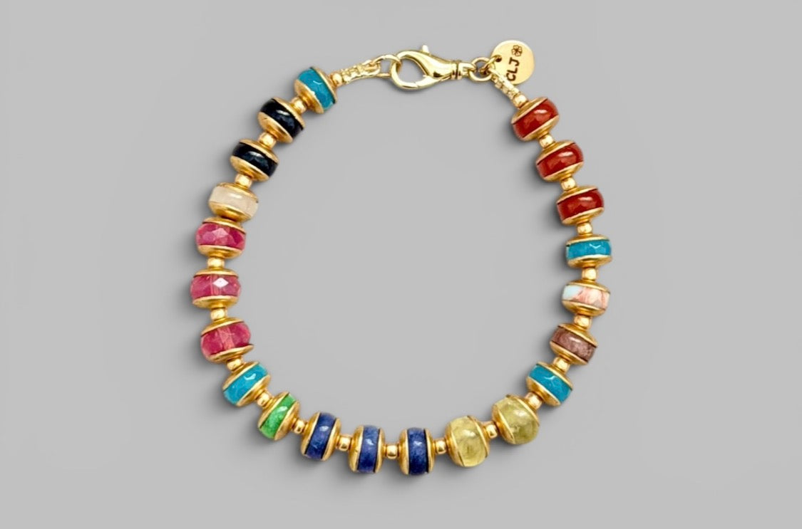 Gathered Joy Bracelet: Mixed Gemstones. Choose One based on size
