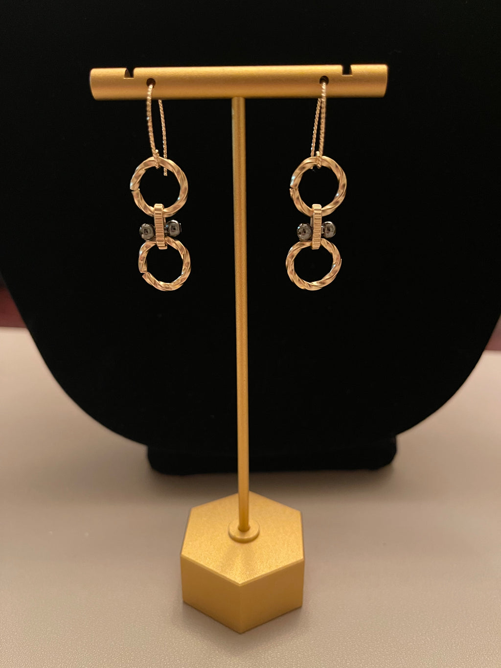 Gold & Gunmetal Earrings