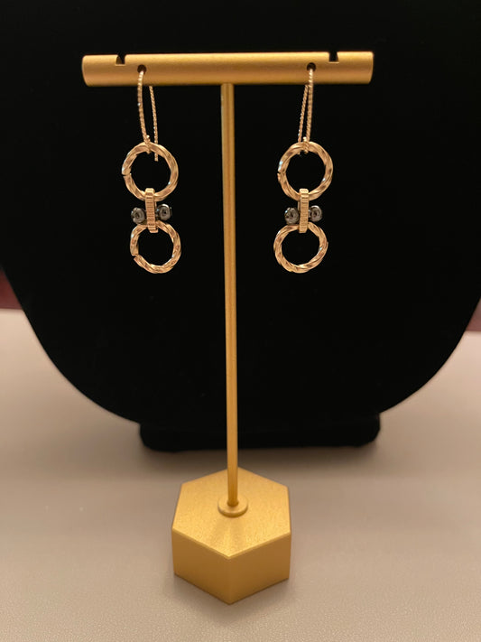 Gold & Gunmetal Earrings