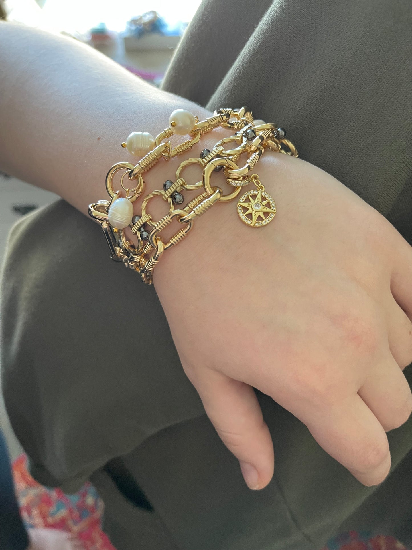 Stacked in Gold Bracelets (3 Bracelet Stack)