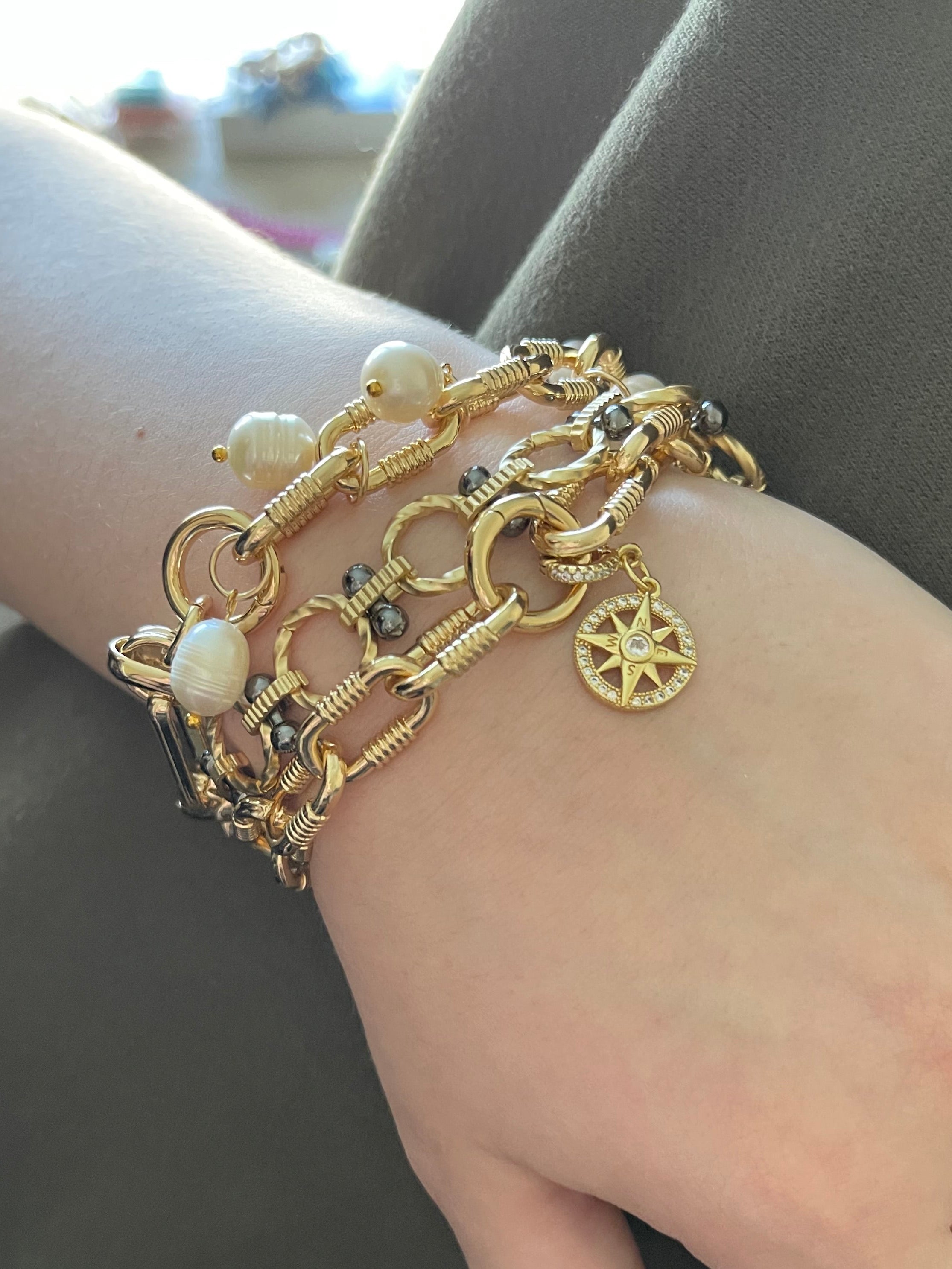 Stacked in Gold Bracelets (3 Bracelet Stack)