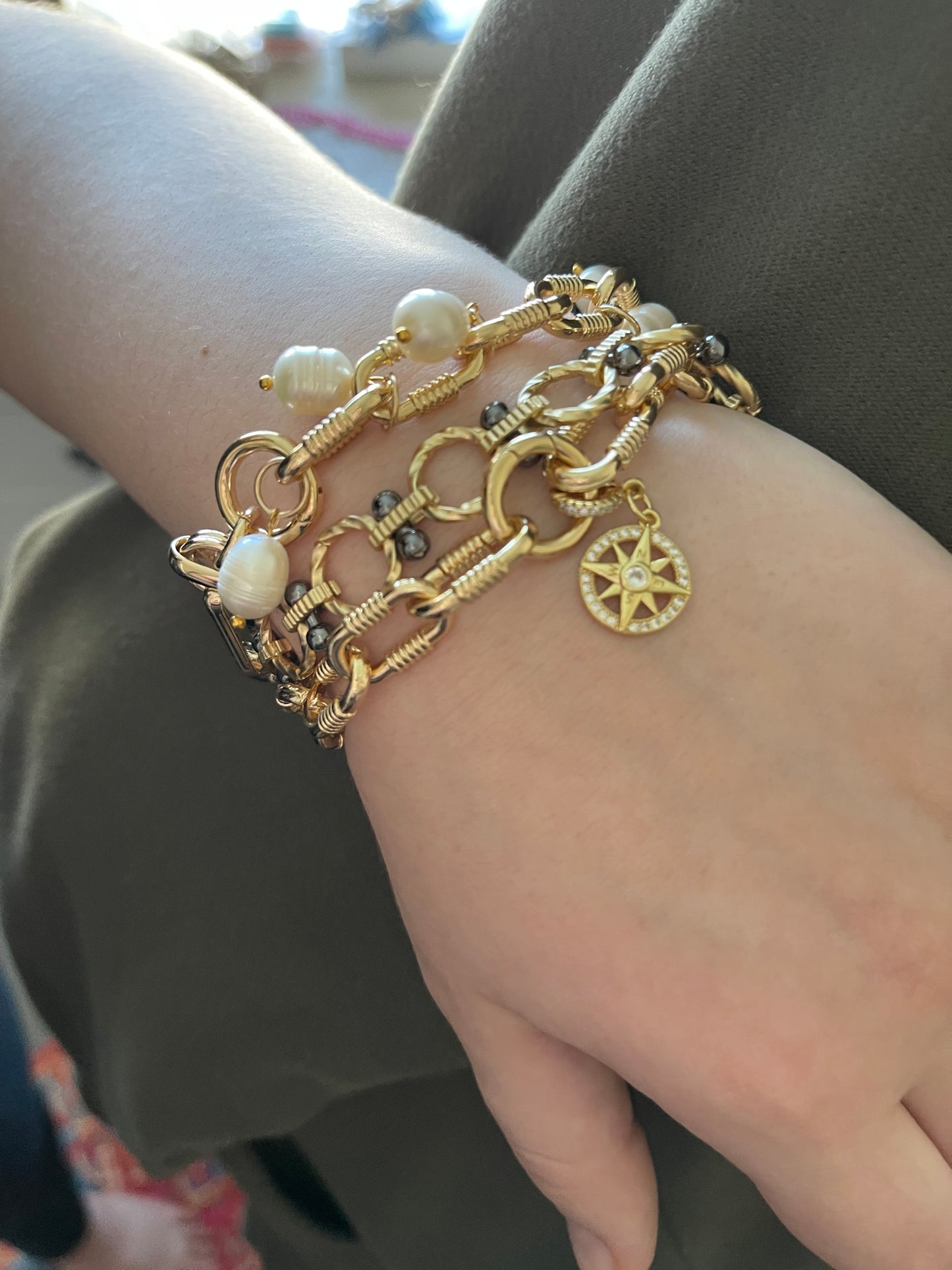 Stacked in Gold Bracelets (3 Bracelet Stack)