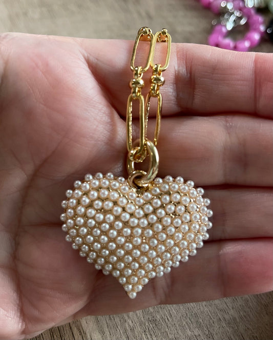 Big Pearly Heart Necklace