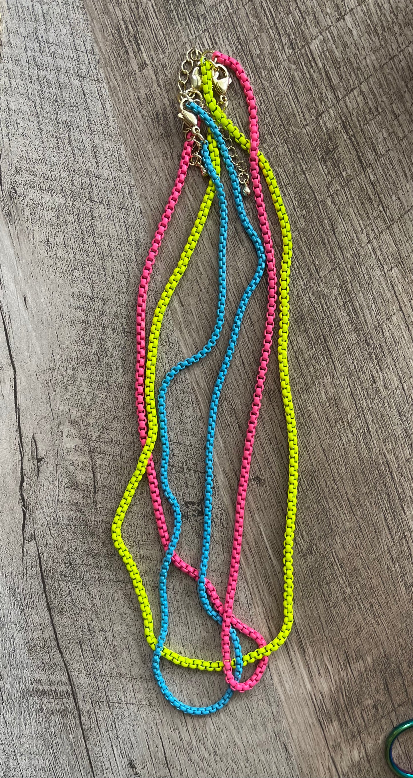 NEON Enameled Chain Necklaces