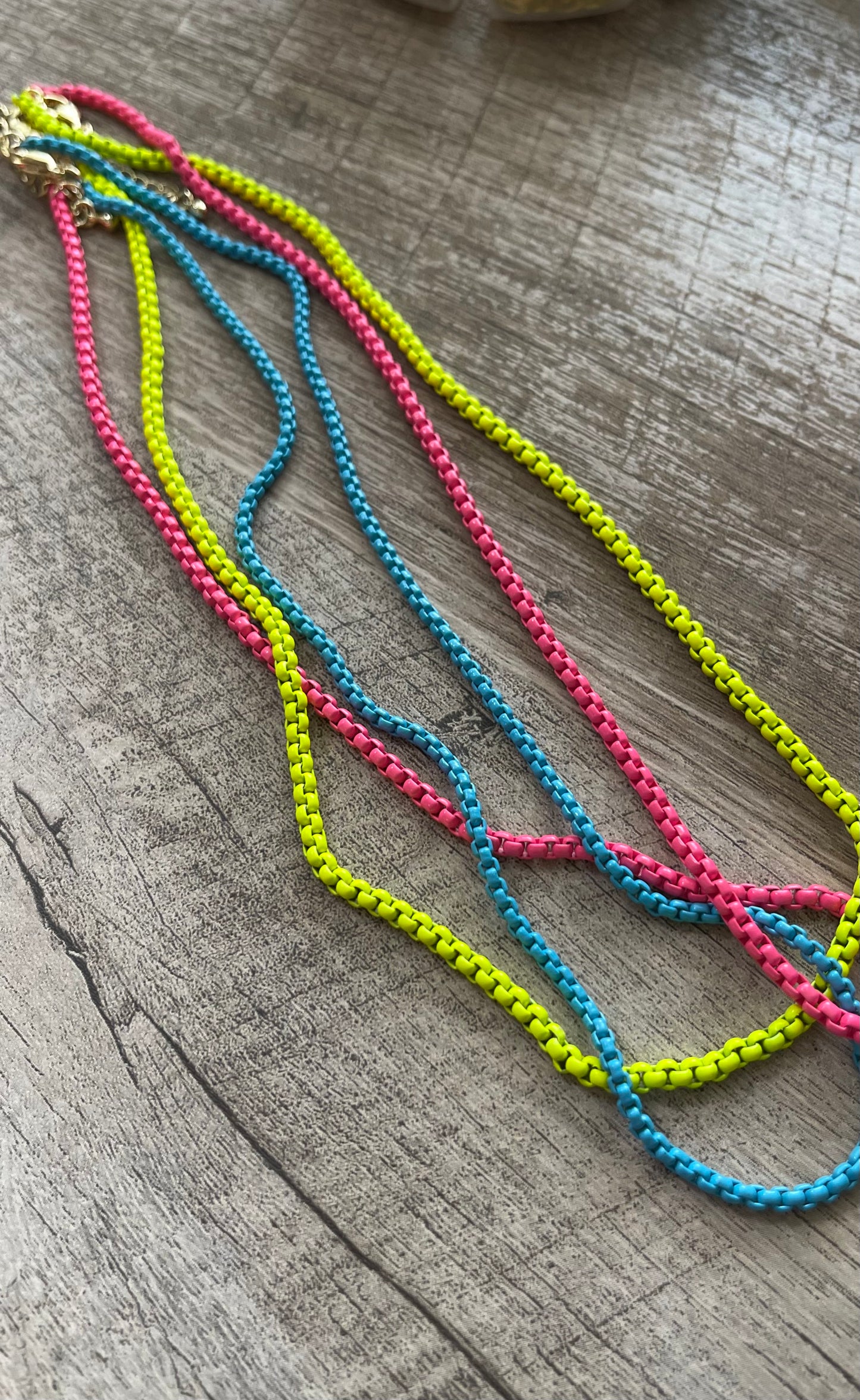 NEON Enameled Chain Necklaces