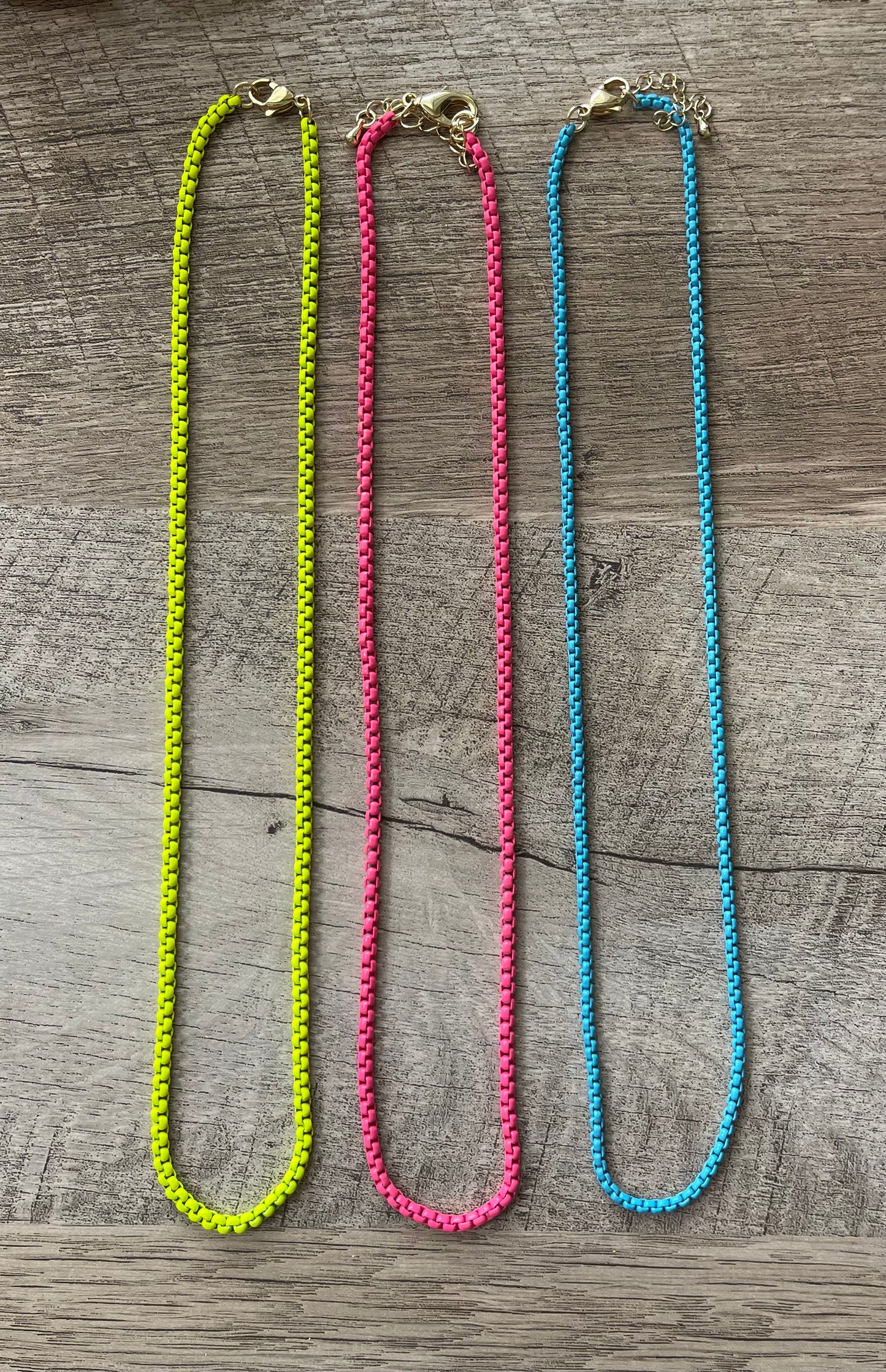 NEON Enameled Chain Necklaces