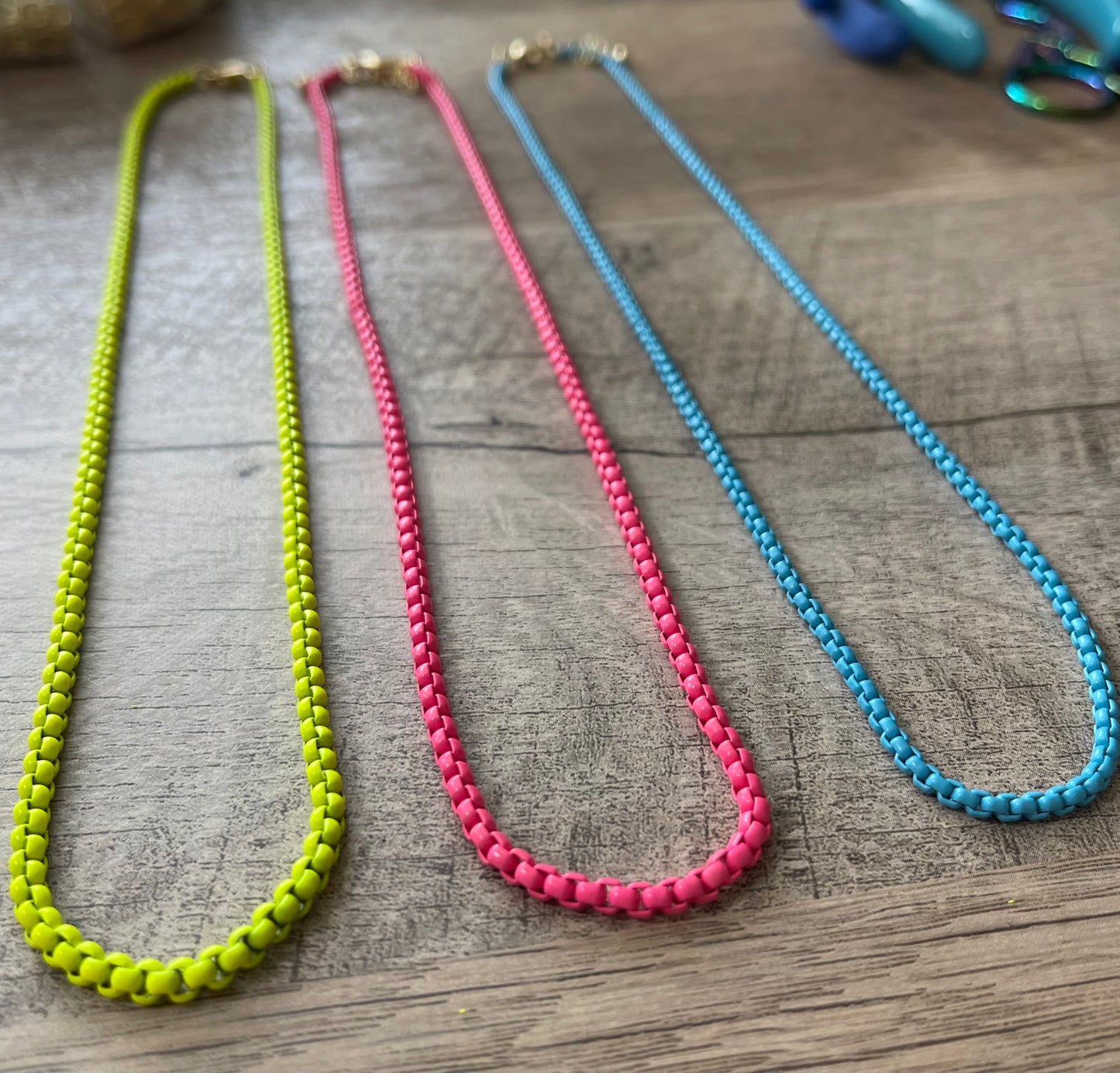 NEON Enameled Chain Necklaces