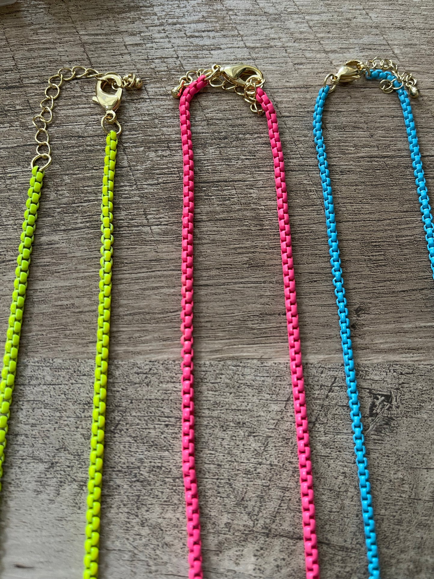 NEON Enameled Chain Necklaces