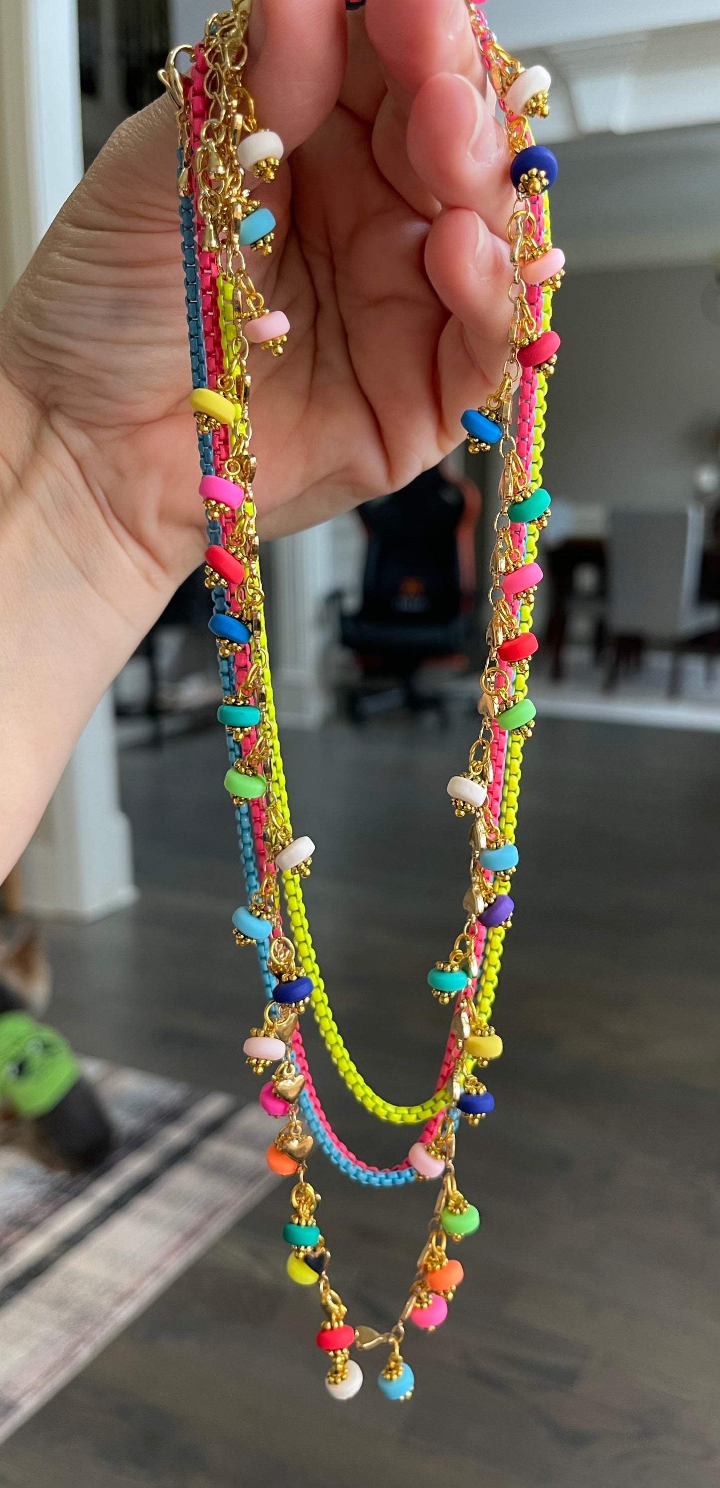 NEON Enameled Chain Necklaces