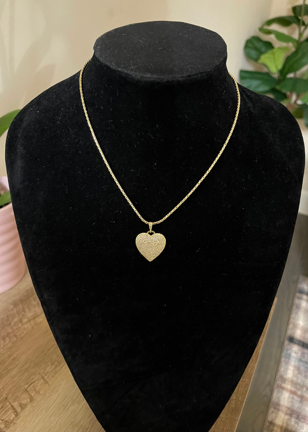 Pave Heart Classic Necklace